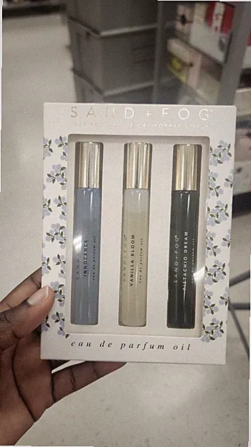 SAND+FOG Eau de Parfum Oil Set 3x0.33oz Innocence Vanilla Bloom Pistachio Dream