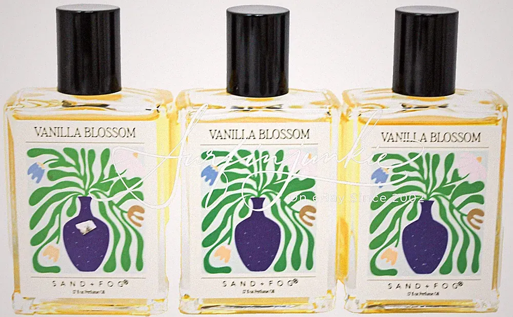 Sand + Fog Vanilla Blossom Eau de Parfum Oil Perfume 1.7 oz Rollerball NWOB 3pc